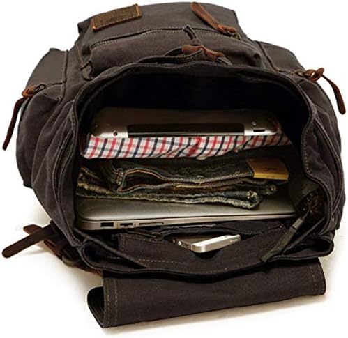AUGUR High Capacity Canvas Vintage Backpack - for School Travel 12-15" Laptop Backapcks for Men Casual Daypacks Rucksack (M-Army Green)