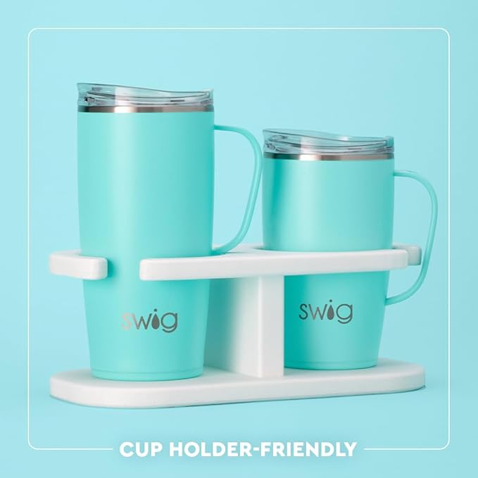 Swig Life 22oz Travel Mug, Insulated Tumbler with Handle and Lid, Travel Coffee Mug, Cup Holder Friendly, Stainless Steel 22 oz Tumbler, Reusable Insulated with Lid (Florida)