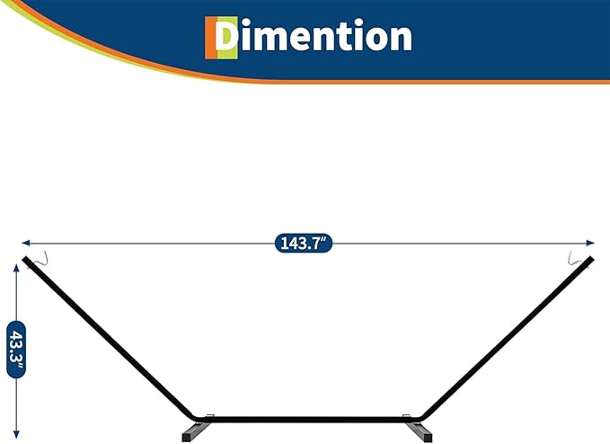 Double Hammock with Stand for 2 Persons Outdoor,Heavy Duty 450lb Capacity,with Portable Steel Frame,Cotton Rope,Polyester Pad and Carry Bag,Perfect for Garden Camping Beach Backyard Patio