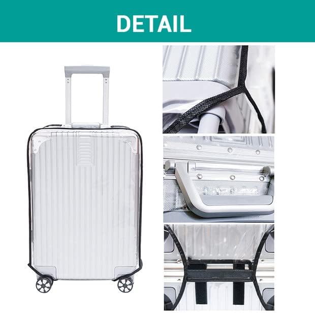 Clear Suitcase Cover - 20 24 26 28 30 Inch Waterproof PVC Suitcase Cover - Transparent Travel Suitcase Wrap - Protective Cover Case for Wheeled Luggage (30-Inch)