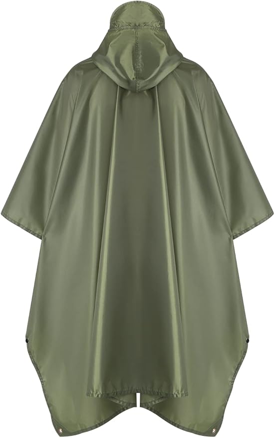 salamra Hooded Rain Poncho Waterproof Raincoat Jacket for Men/Women/Adults with Pocket