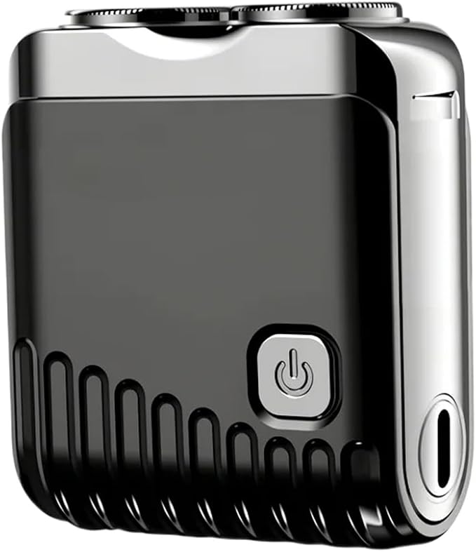 Mini Electric Shaver, Dual Head Waterproof Rechargeable Razor Mini Wet Dry Shaving Razor for Travel Home Use (Black)