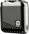 Mini Electric Shaver, Dual Head Waterproof Rechargeable Razor Mini Wet Dry Shaving Razor for Travel Home Use (Black)