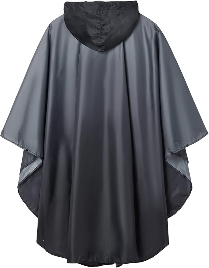 SaphiRose Rain Poncho Jacket Coat Hooded for Adults with Pockets
