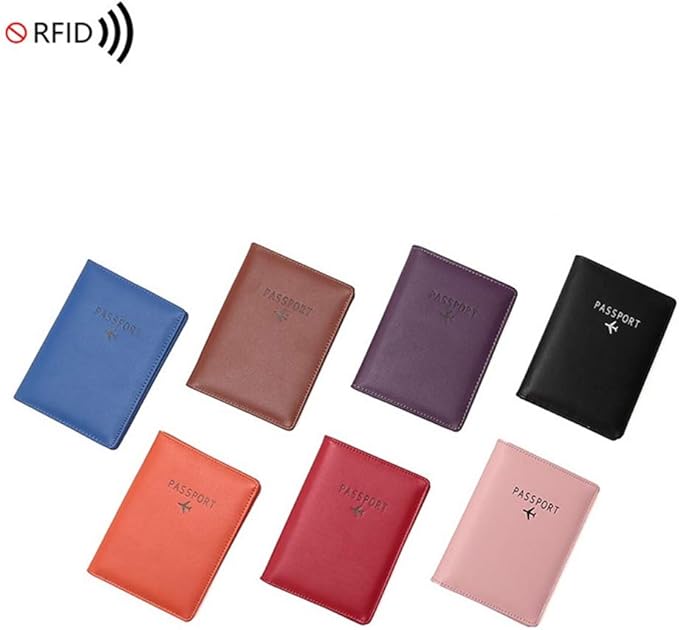 BAKUN Travel Wallet & Family Leather Passport Holder Cover RFID Blocking Travel Wallet, Leather Card Case, Travel Document Organizer Case(Red)