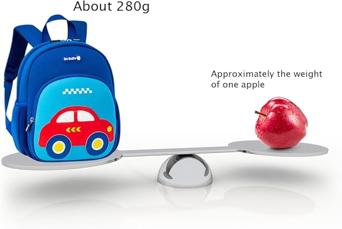 Padgene Toddler Harness Backpacks Safety Leash Kids Anti Lost Kindergarten Preschool Backpack Neoprene Lightweight Animal Schoolbag 3D Cartoon Car Mini Travel Bag for Boys Girls Ages 3-5