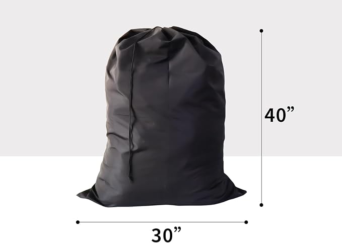 Extra Large Laundry Bag 6 Pack, Travel Laundry Bags with Drawstring Closure, 30"x40", for college, dorm and apartment dwellers (6Pcs Black)