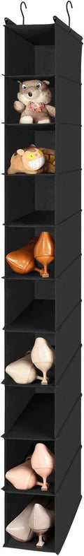MAX Houser 10-Shelf Hanging Shoe Shelf Organizer, Hanging Shoe Storage for Closet (Black)