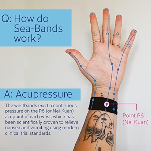 Sea-Band Anti-Nausea Acupressure Wristband for Motion & Morning Sickness, Pack of 2 Sets