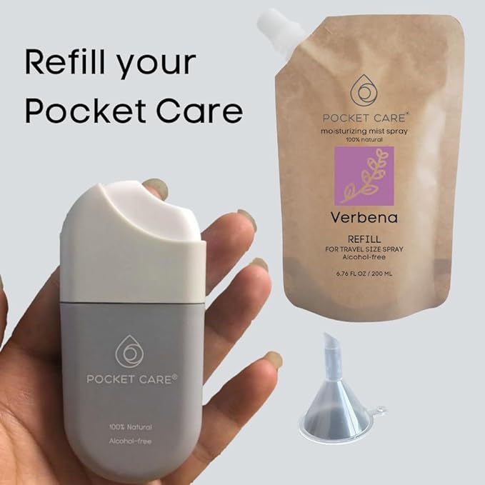 POCKET CARE | 2 Pack Verbena Scented Hand sanitizer Spray 15 ml - Spray for Hands | Organic Moisturizing Spray | Travel Size - Travel Accessories | 100% natural (Lemon Verbena)