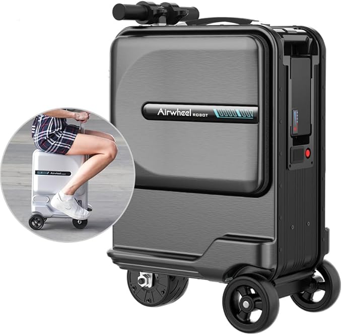 Airwheel 20 Inch Smart Rideable Suitcase Electric Luggage Scooter Carry On Luggage (black)