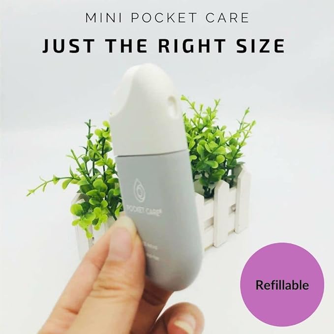POCKET CARE | 2 Pack Unscented Hand Moisturizing cleanser Spray .50 Fl OZ each bottle - natural moisturizing | Organic | Travel Size - Travel Accessories