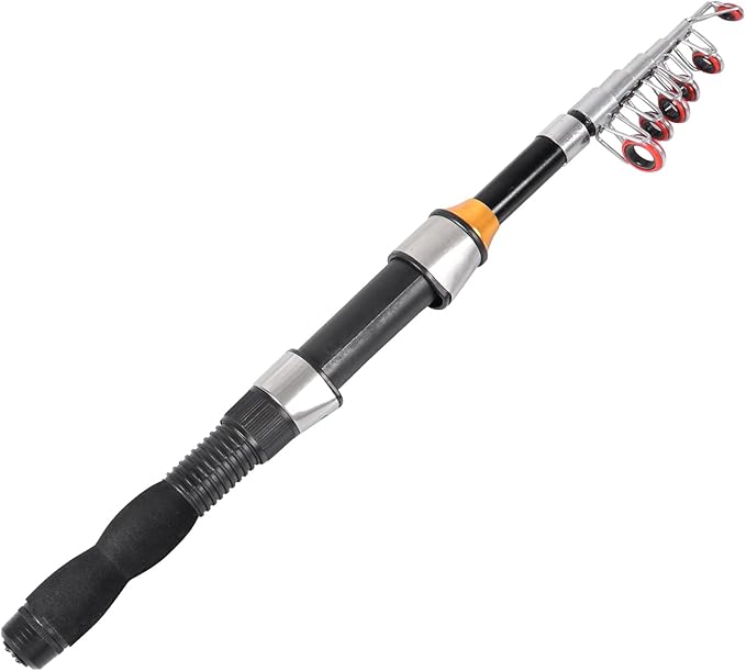 Telescopic Collapsible Extendable Fishing Rod for Saltwater and Freshwater, Lightweight and Compact Design