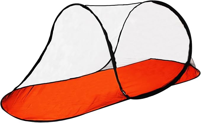 CMINGJ Large Pop Up Mosquito Tent, Portable Foldable Mosquito Net with Bottom for Bed Camping Travel Patio, Suitable for Outdoor Indoor (78 * 28 * 27inch) Orange Bottom