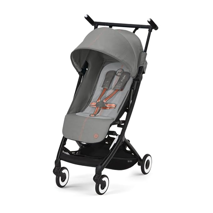 Cybex Libelle Lightweight pockit Travel Baby Stroller - Carry-On Compliant Compact Fold, One-Hand Adjustable Recline - Compatible with CYBEX Car Seats, Lava Grey