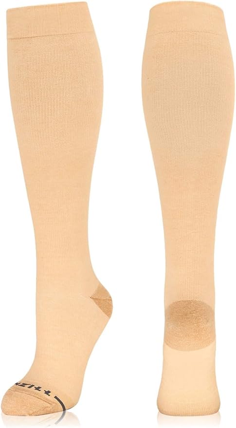 NEWZILL Copper Compression Socks for Women & Men 15-20mmHg Cotton Rich Odor Control Dress Socks for Business Casual Running Medical Athletic Support, Edema Diabetic Relief