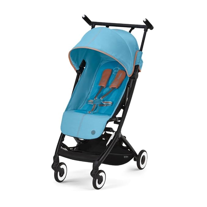 Cybex Libelle Lightweight pockit Travel Baby Stroller - Carry-On Compliant Compact Fold, One-Hand Adjustable Recline - Compatible with CYBEX Car Seats, Beach Blue