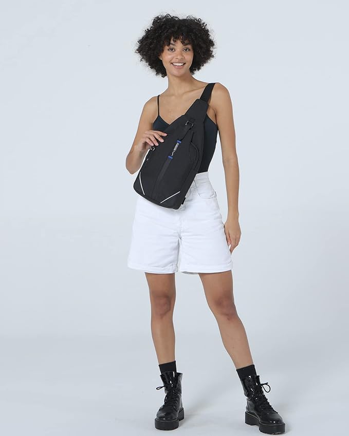 WATERFLY Small Crossbody Sling Backpack Anti Theft Backpack for Traveling Chest Shoulder Bag
