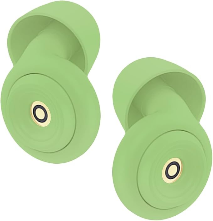 Ear Plugs for Sleeping Reusable Earplugs for Concerts Noise Cancelling Soft Silicone Noise Reduction Earbuds for Travel, Focus, Work 33-45dB Hearing Protection with 9 Ear Tips & Case (Green)