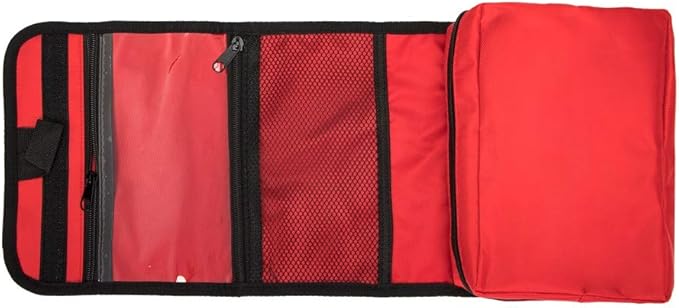 First Aid Bag Tote Empty Small First Aid Kit Bag Outdoor Travel Rescue Pouch First Responder Medicine Bag Pocket Container for Car Home Office Sport Outdoors (Red Foldable)