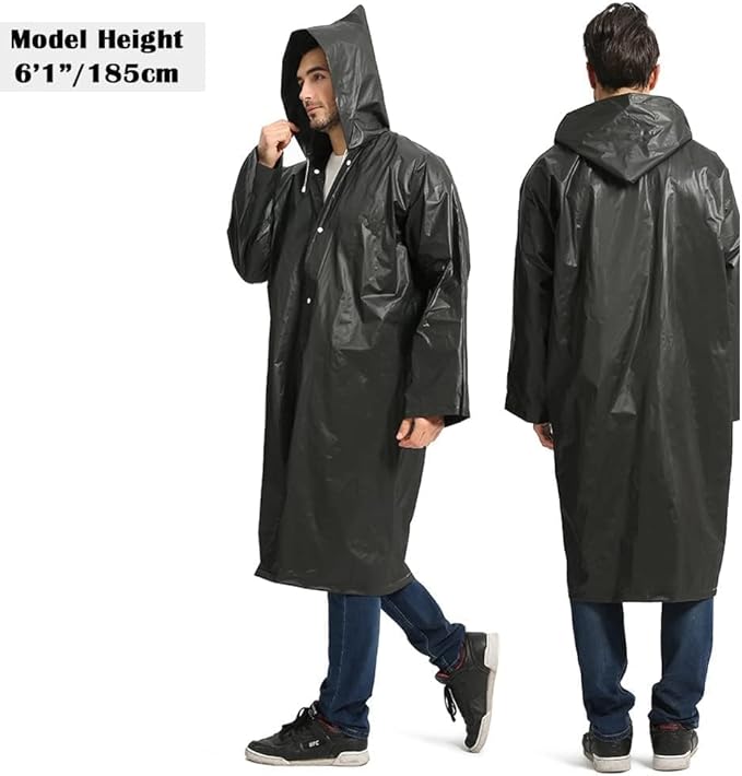 Opret 2 Pack Raincoats for Adults Reusable, EVA Rain Ponchos Lightweight Rain Coat Waterproof Rain Gear for Men and Women