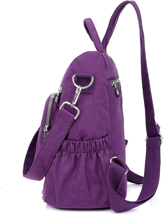 MINTEGRA Women Shoulder Backpack Multi-Pocket Nylon Purse Large Capacity Waterproof Casual Daypack