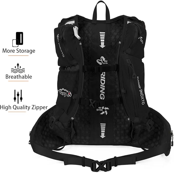 INOXTO Hydration Pack Backpack ，Water Backpack with 2L Leakproof Water Bladder, Running Hydration Vest for Man, Daypack for Cycling Motocross Climbing Trail Running