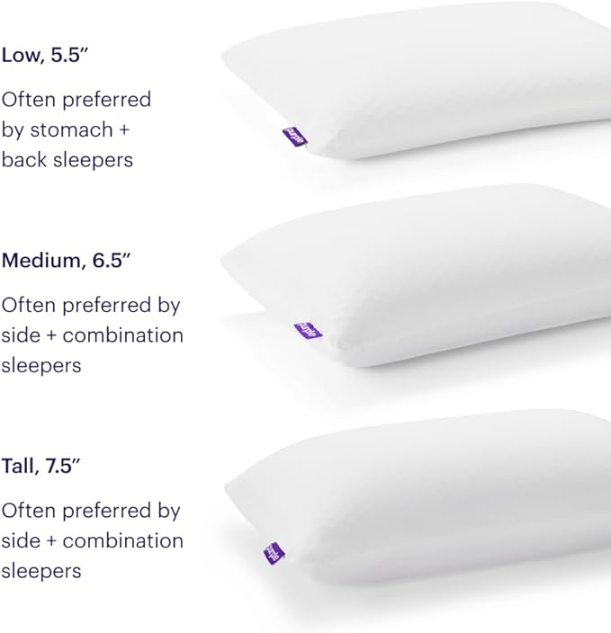 Purple Harmony Pillow - King Tall, Greatest Pillow Ever Invented, 360º Hex Grid & Talalay Latex Core - No Pressure Support, Stays Cool, Luxurious Comfort