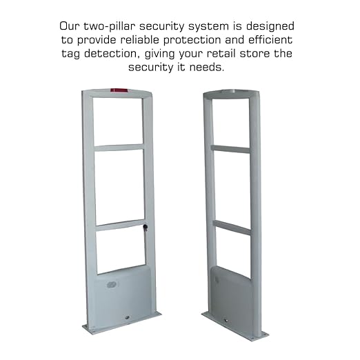 Full Starter Pack - EAS RF Retail and Clothing Store Security Tower Antenna System + 1000 Tags and Warning Stickers. Great for Shop Protection, Boutiqes, Store Security System Asset Protection