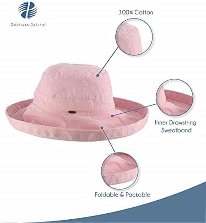 Scala Women's Cotton Hat with Inner Drawstring and Upf 50+ Rating
