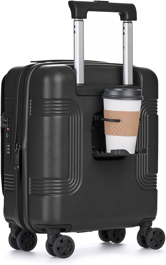 biaggi Runway Hybrid Expandable Underseat Carry-On – Lightweight TSA-Approved Polycarbonate Travel Bag, Perfect for Getaways & Long Weekends (Expandable Underseater, Black)