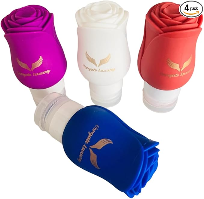 -3oz Travel Toiletry Bottles - Travel Containers for Toiletries Leak proof - Toiletry Bottles - Travel Size Containers - TSA Approved Travel Bottles - 3oz Silicone 4pcs