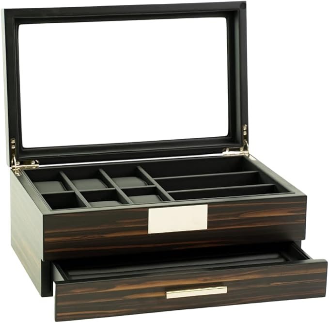 Luxury Watch, Sunglasses and Jeweler Display Case and Organizer (Emerald Love)