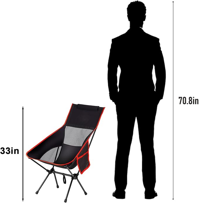 Camping Chairs Portable, Foldable Chair Lightweight, Backpacking Chair for Adults, Folding Chairs for Outside Camp (Large)
