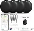 Smart Tag - 4 Pack Bluetooth Tracker Work with Find My (Apple's Official MFI Certification), Key Finder Item Locator Smart Tag for Keys, Luggage, Wallet, Bike, Black (NOT for ANDRIOD and Huawei)