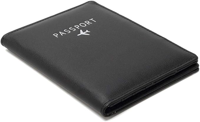 BAKUN Travel Wallet & Family Leather Passport Holder Cover RFID Blocking Travel Wallet, Leather Card Case, Travel Document Organizer Case(Black)