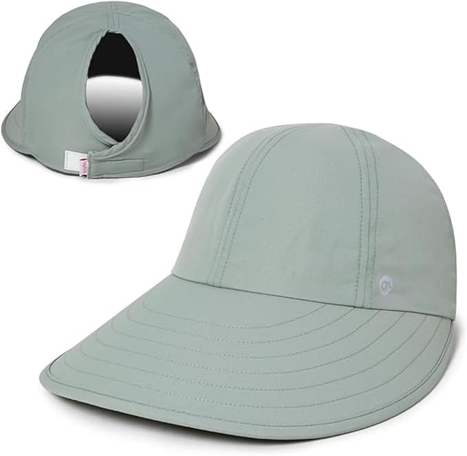 Ponyflo Sunblocker Wide Brim Hat - Oprah Awards Best Sun Hat - UV 50 Protection - Ponytail Sunhat for Women