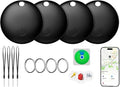 Air Tags-4 Pack, Pet Trackers, Item Locator Tags Works with Apple Find My | iOS Only | 4 Different Cases | Replaceable Battery | Water-Resistant | Item Finder for Key, Luggage, Backpack,Bike (4-Black)
