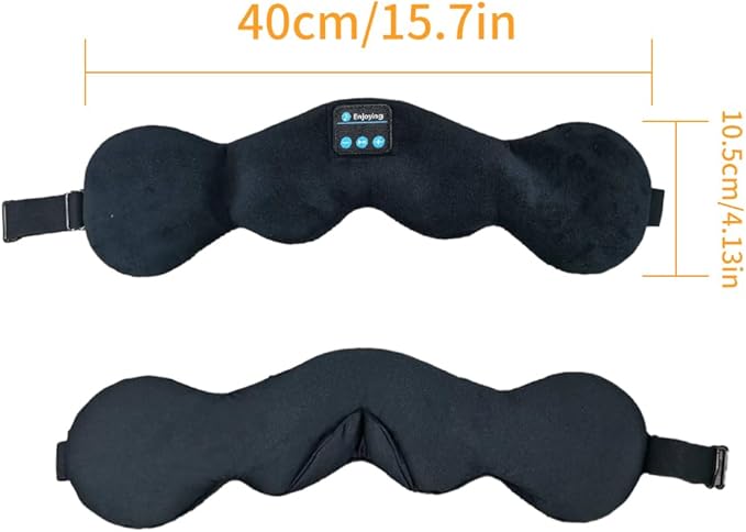 Bluetooth 5.4 Headphones Headband Eye Mask Wireless Sleep Mask，Blackout Bluetooth Eye Mask for Sleeping，Cotton Sleep Mask for Side Sleepers Adjustable Hook and Loop