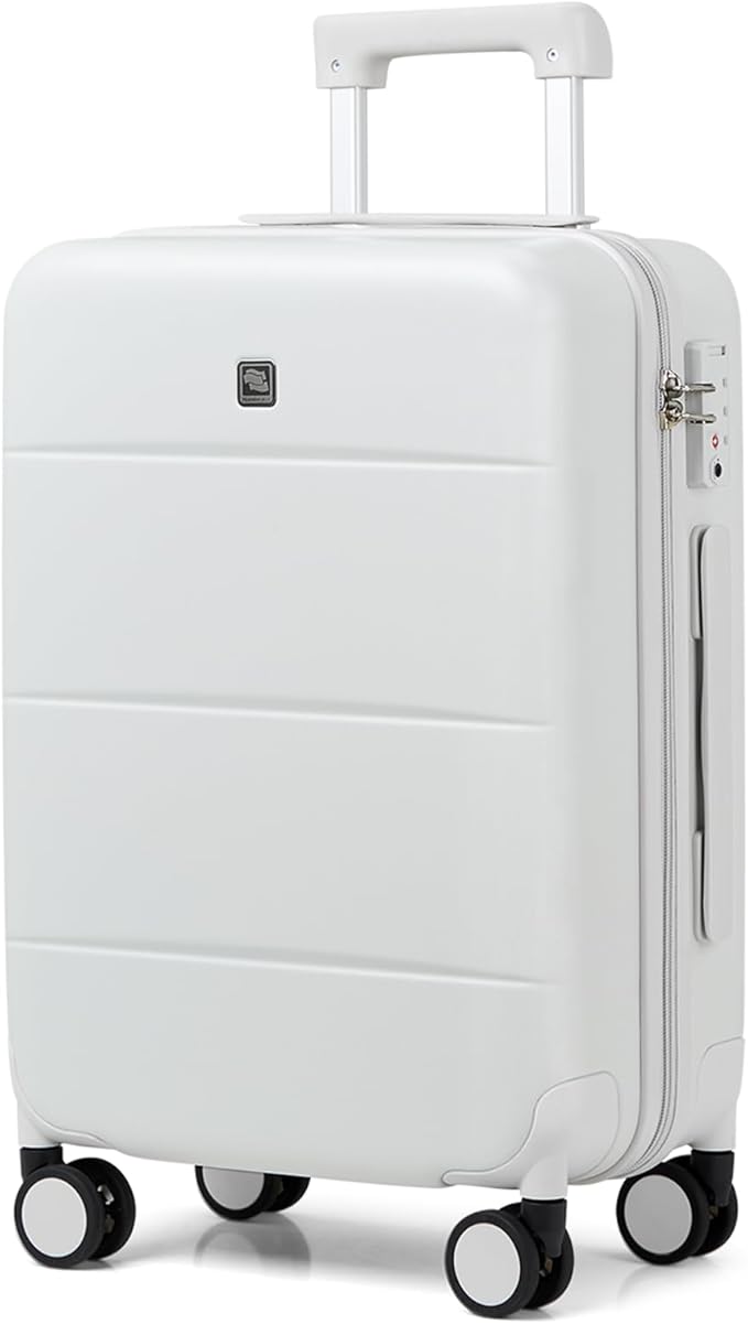 Hanke 26 Inch Luggage Large Suitcase With Spinner Wheels Tsa Luggage Suitcases Hard Case Luggage For Women & Men Rolling Checked Luggage(Smoke White)