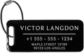 Personalized Luggage Tags for Suitcases - Stainless Steel Custom Luggage Tags for Backpacks & Bags, Sturdy, Waterproof & Heavy Duty (Black / 3" x 1.25")