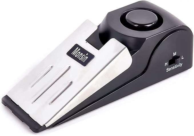 Door Stop Alarm, Door Stopper with 120DB Security Alarm, Floor Wedge Doorstop for Travel Apartment Home House (Pack of 1)