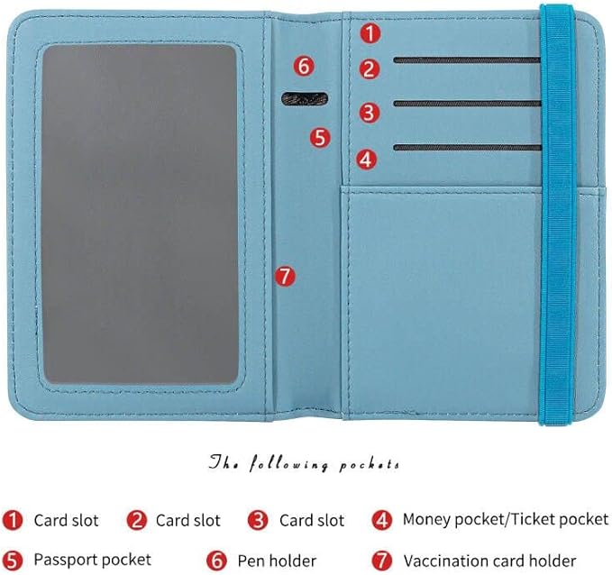 ZOPPEN Passport Holder Wallet, Passport Cover Travel Wallet Women Travel Essentials Accessories Document Organizer Travel Must Haves Rfid Blocking Cover Case for Women and Men, Blue