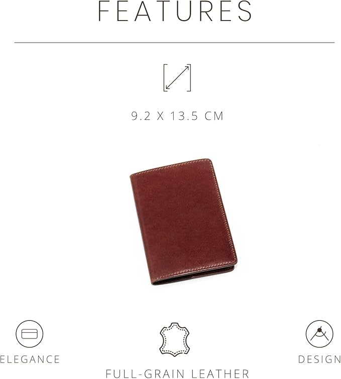 Maruse Italian Leather Passport Cover for Men and Women, Handmade in Italy