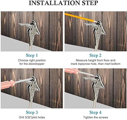 Door Stopper, One-Touch semi-Automatic Metal Door Stopper, with Non-Slip Rubber Tip for Wood, Concrete, Tiled, and Carpeted Floors (6inch x 1pack, Dark Grey)