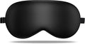 LULUSILK Mulberry Silk Sleep Eye Mask Blindfold with Adjustable Strap, Soft Eye Cover for Women Men Night Sleeping, Travel, Nap(Black)