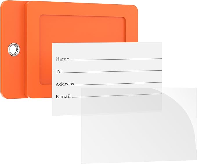 Gostwo 2 Pack Luggage Tags for Suitcases, 26 Initial Letter Travel Luggage Baggage Identification Labels ID Tag Fully Bendable Tags with Stainless Steel Loop (Orange) (Letter A)