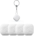 Key Finder, Bluetooth Tracker Item Locator with Key Chain for Keys Pet Wallets or Backpacks and Tablets, Batteries Include -White