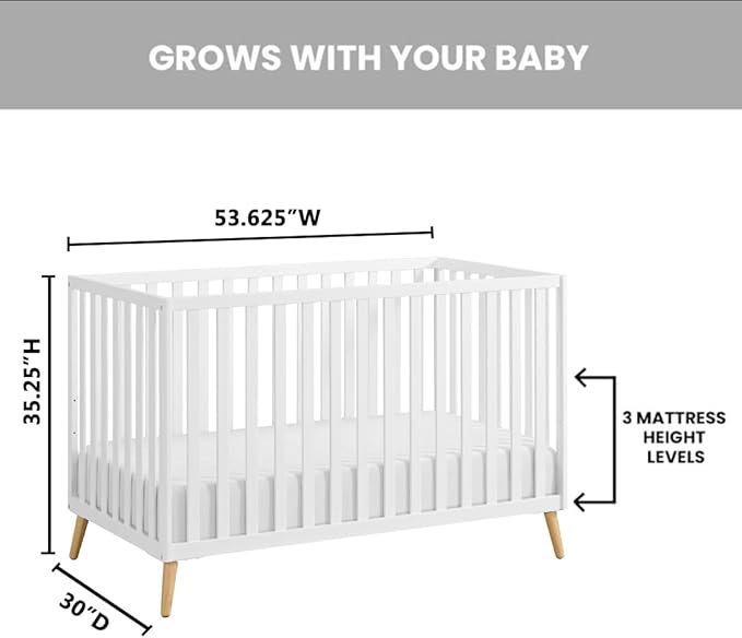 Oxford Baby Cozy Nest Convertible Island Crib, Snow White/Natural