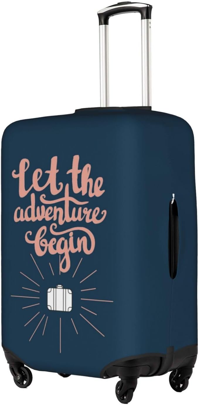 Let The Adventure Begin Luggage Cover Washable Suitcase Protector, Luggage Tag Travel Birthday Gifts For Men Women (L 26-28 Inch Luggage)